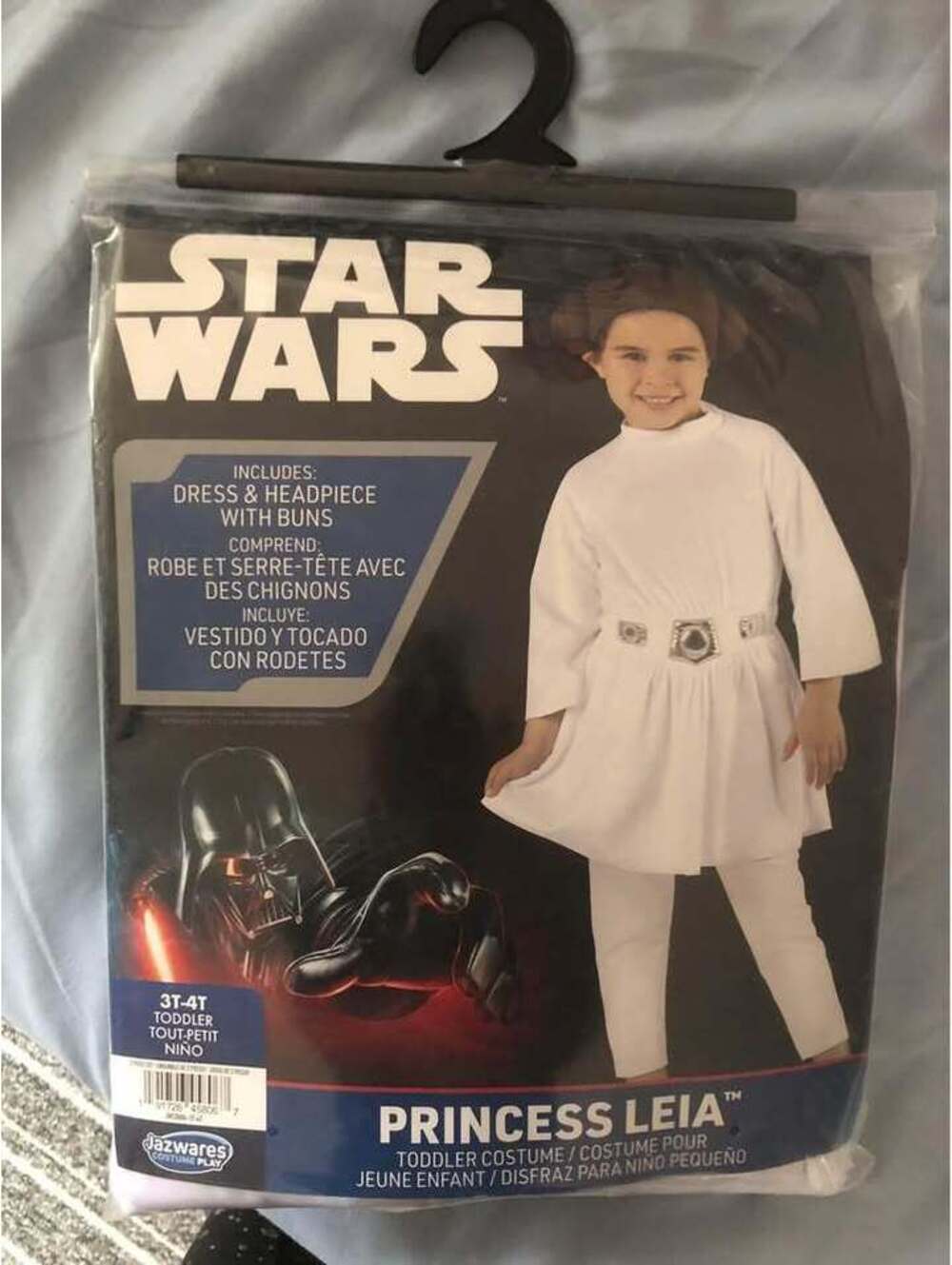 Star Wars Princess Leia Halloween Costume Cosplay for Kids 3T-4T NIB Jazwares
